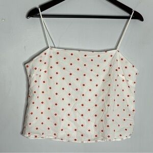 Jun&Ivy Size XL Square Neck Polkadot White Crop Top